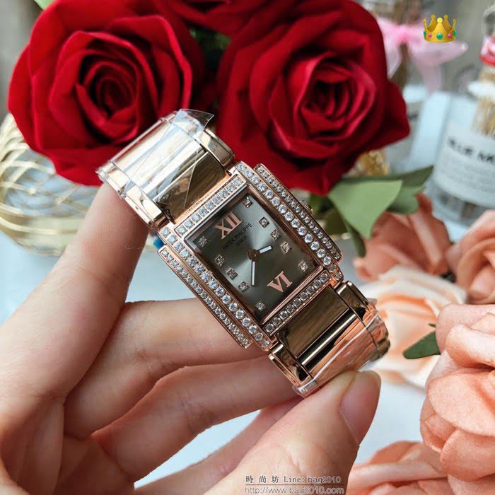 百達翡麗PATEK PHILPPE Twenty4系列 雙排鑽 長方形表殼 藍寶石表鏡 女士腕表  wssb4186